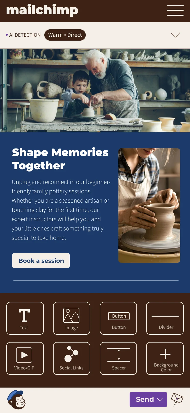 Mobile email builder